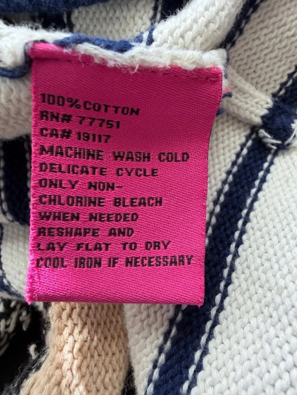 Betsey Johnson 2011 Sailor Girl Intarsia Nautical Cardigan Sweater Sz M w/FLAW - Picture 11 of 12